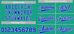 Teal Royal-White Stripe Authentic Fashion Baseball Jersey 3