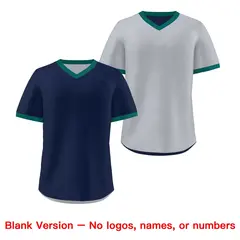 Teal Silver Reversible Pullover Baseball Jersey 9