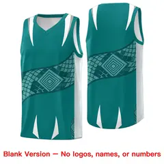 Teal Silver Snake Scale Venomous Fang Graffiti Basketball Jersey 6