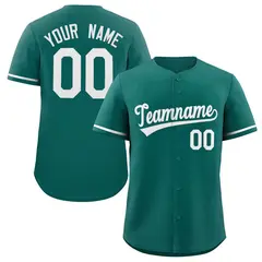Teal White Authentic Classic Baseball Jersey 1