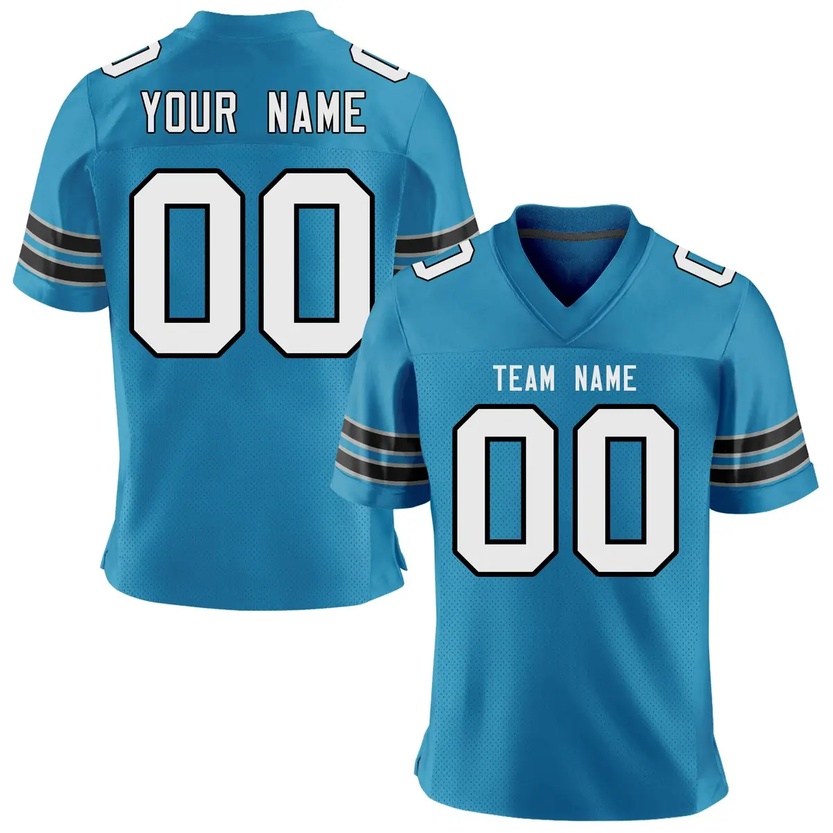 Teal White-Black Classic Mesh Authentic Football Jersey