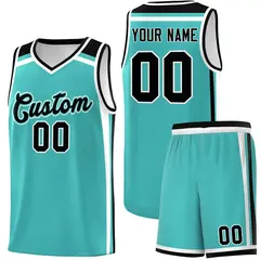Teal White Black Color Charge Series Team Basketball Jersey