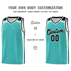 Teal White Black Color Charge Series Team Basketball Jersey 3