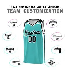 Teal White Black Color Charge Series Team Basketball Jersey 4
