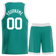 Teal White Bull Classic Sets Basketball Jersey 2