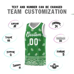 Teal White Cashew Pattern Basketball Uniform Jersey 11