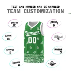Teal White Cashew Pattern Basketball Uniform Jersey 25