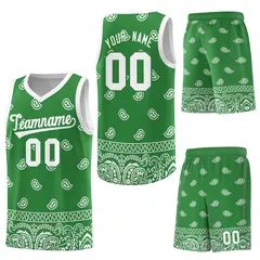 Teal White Cashew Pattern Basketball Uniform Jersey 27