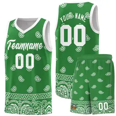 Teal White Cashew Pattern Basketball Uniform Jersey 29