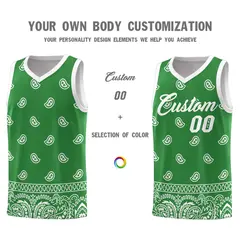 Teal White Cashew Pattern Basketball Uniform Jersey 3