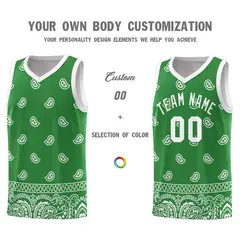 Teal White Cashew Pattern Basketball Uniform Jersey 38