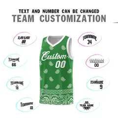 Teal White Cashew Pattern Basketball Uniform Jersey 4