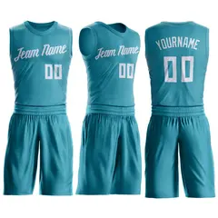 Teal White Classic Basketball Jersey Set 2