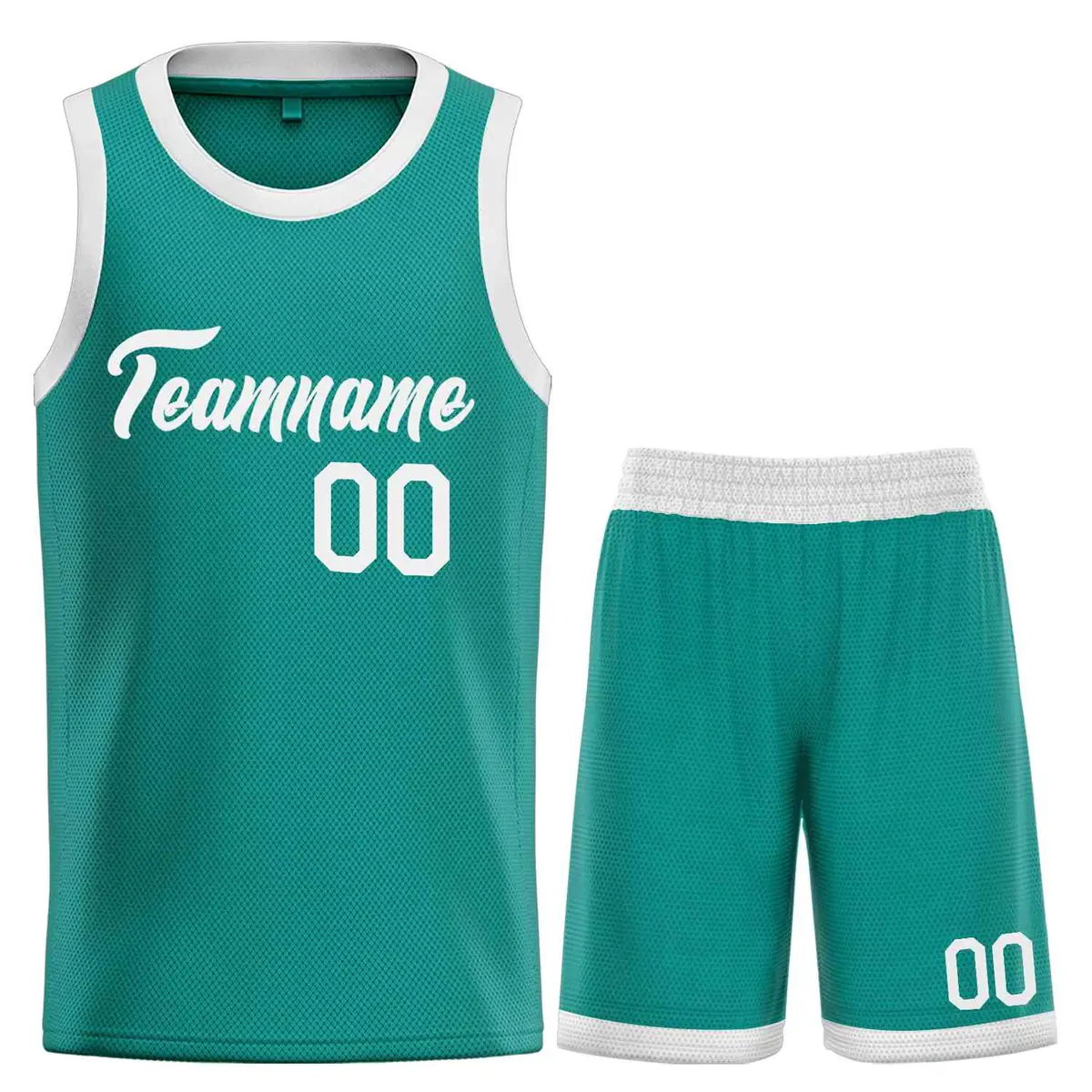 Teal White Classic Heal Sports Basketball Jersey