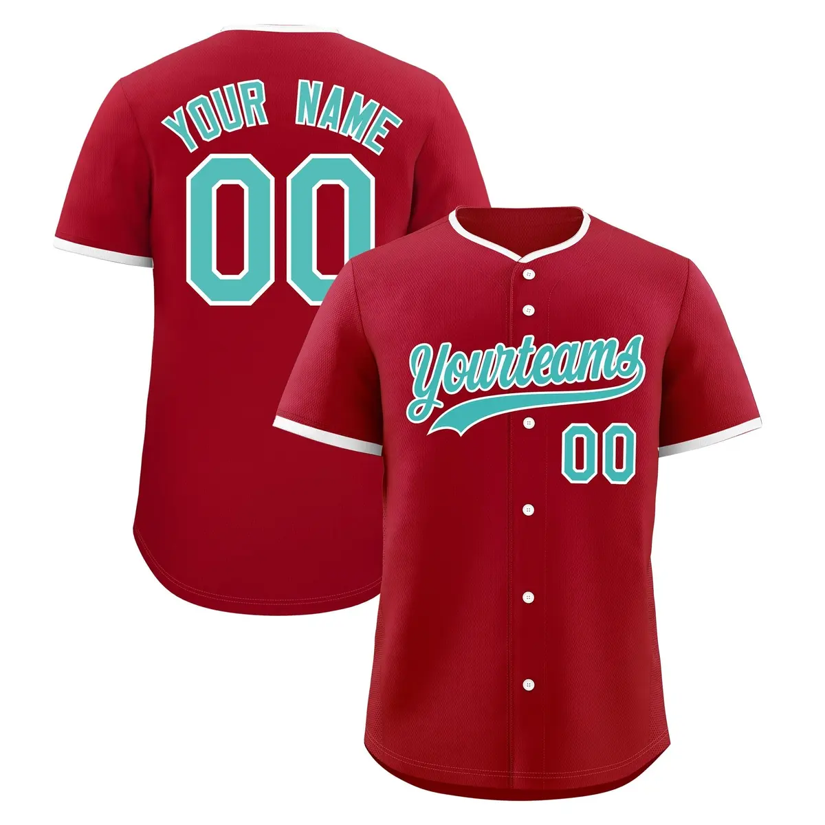 Teal White Classic Style Sports Baseball Jersey