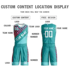 Teal White Graffiti Bar Pattern Sets Basketball Jersey 3