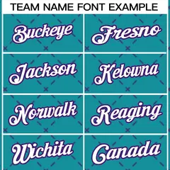 Teal White-Purple Rhombus Authentic Baseball Jersey 3