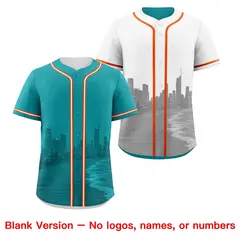 Teal White Reversible City Skyline Graffiti Wrinkle-Resistant Jersey 8