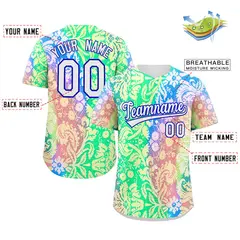 Teal White-Royal Graffiti Authentic Baseball Jersey 2