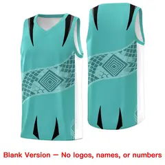 Teal White Snake Scale Venomous Fang Graffiti Basketball Jersey 6