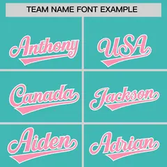 Teal White Thick Stripes Star Pattern Baseball Jersey 3