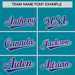 Teal White Thick Stripes Star Pattern Baseball Jersey 3