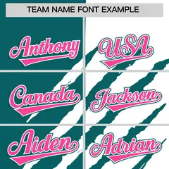 Teal White Tiger Claw Scratch Split Baseball Jersey 3