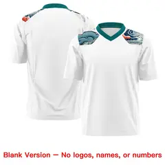 Teal White Ukiyo-e Auspicious Clouds Graffiti Football Jersey 7