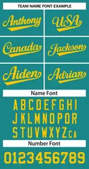 Teal Yellow Classic Team Basketball Jersey 3