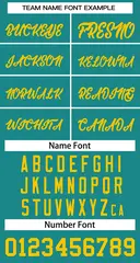 Teal Yellow Classic Team Basketball Jersey 3