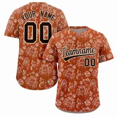 Texas Orange 3D Graffiti Pattern Baseball Jersey