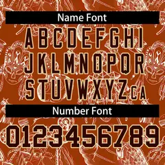Texas Orange 3D Graffiti Pattern Baseball Jersey 4