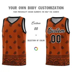 Texas Orange Black Cashew Pattern Basketball Uniform Jersey 10