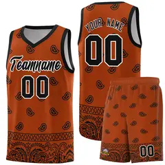 Texas Orange Black Cashew Pattern Basketball Uniform Jersey 29
