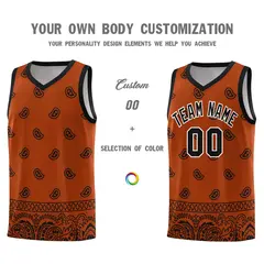 Texas Orange Black Cashew Pattern Basketball Uniform Jersey 38