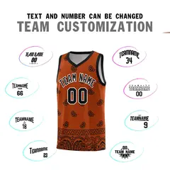 Texas Orange Black Cashew Pattern Basketball Uniform Jersey 39
