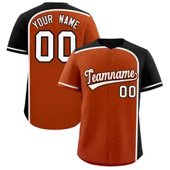 Texas Orange Black Color Block Authentic Baseball Jersey