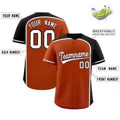 Texas Orange Black Color Block Authentic Baseball Jersey 2