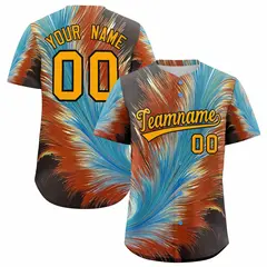 Texas Orange Black Fluid Feather Graffiti Baseball Jersey