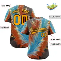Texas Orange Black Fluid Feather Graffiti Baseball Jersey 2