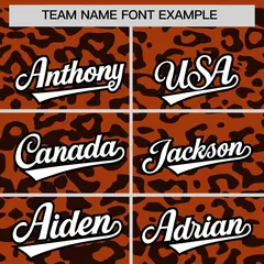 Texas Orange Black Leopard Print Baseball Jersey 3