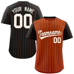 Texas Orange Black Pinstripe Raglan Baseball Jersey 1