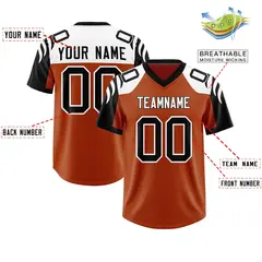 Texas Orange Black Raglan Sleeves Authentic Football Jersey 2
