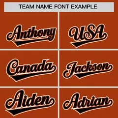 Texas Orange Black Side Flame Outline Baseball Jersey 3