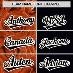 Texas Orange Black Split Rose Print Baseball Jersey 3