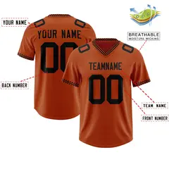 Texas Orange Black Square Neckline Football Jersey 2