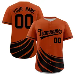 Texas Orange Black Wind Mark Graffiti Baseball Jersey 1