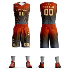 Texas Orange Brown-Dark Gray Gradient Coconut Palm Basketball Jersey