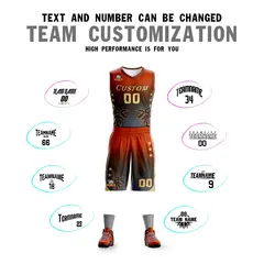 Texas Orange Brown-Dark Gray Gradient Coconut Palm Basketball Jersey 4