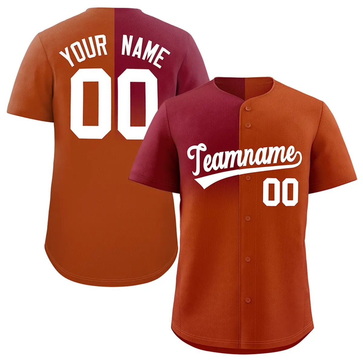 Texas Orange Crimson Half Gradient Authentic Baseball Jersey